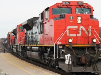 9:17 Eastbound races through Brantford with a mixed freight with the majority being tank cars.

