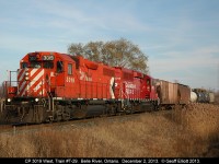 CP 3019 is laying on the horn @ West Belle River road as some redneck blew threw the crossing in his pick'm-up truck.  T-29 was accelerating fast out of town after meeting an eastbound that was waiting in the siding for them and 641 to pass.