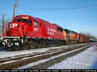 CP 6257 and BNSF 4442 pause in the siding in Belle River, Ontario to allow a couple eastbounds to pass. I'm sure this won't be the only pic on Railpictures.ca of this train in Belle River as I know Jay Butler was leaving the siding just as I arrived....  :-)