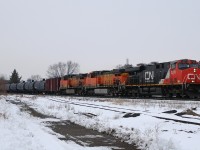 U710 with CN 2278 - BNSF 5643 - BNSF 5641 have 102 cars (buffer - 100 tanks - buffer) bound for the Valero refinery.