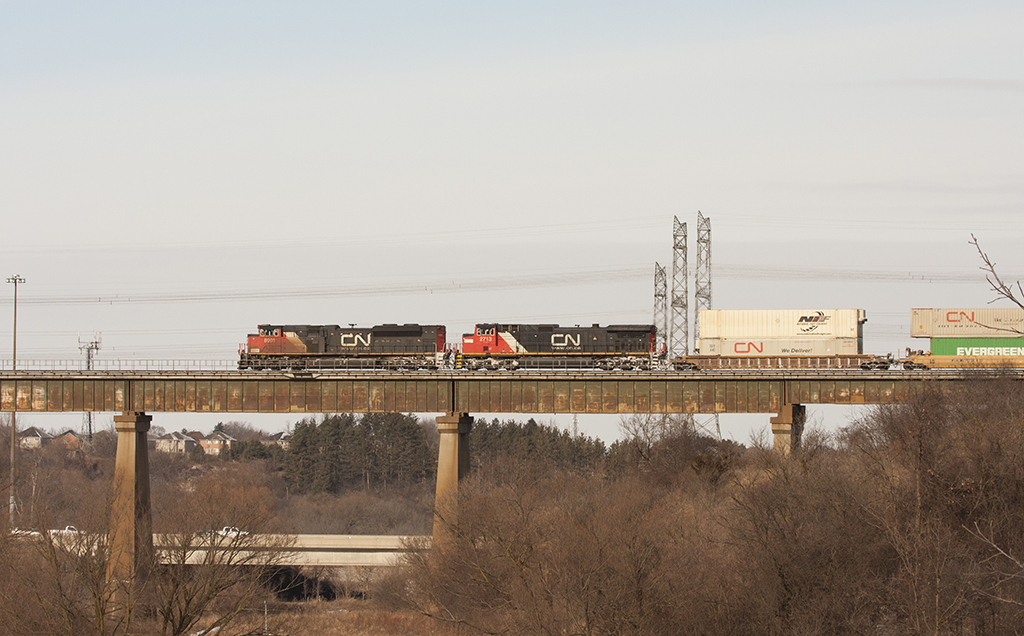 On cold sunny Friday Q107 rolls across the Humber river.