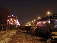 CP's Holiday train kicked it up a notch this year in Hamilton with Great Big Sea performing on a large stage set up in Gage Park for the over 20,000 people in attendance. While a great band, perhaps their motorcoach parking spot selection wasn't the best...
