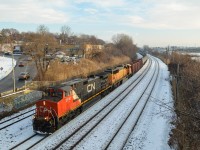CN 2610 & BNSF 9977 head west through Montreal west with an empty oil train after changing crews at Turcot West. For more train photos, check out http://www.flickr.com/photos/mtlwestrailfan/ 