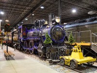 This 4-4-0 was built by CP in their De Lorimier shops in Montreal in September 1887 and was in use until 1960. Here it is decked out for Christmas at Exporail. For more train photos, check out http://www.flickr.com/photos/mtlwestrailfan/ 