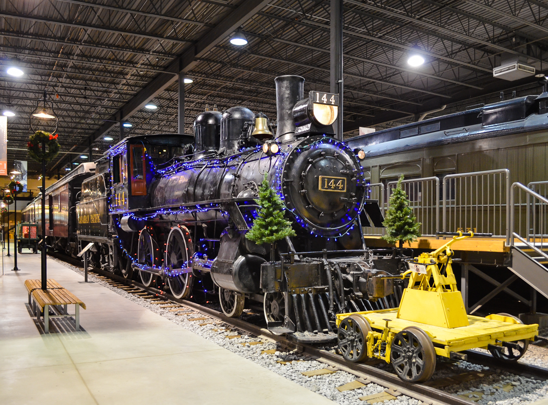 This 4-4-0 was built by CP in their De Lorimier shops in Montreal in September 1887 and was in use until 1960. Here it is decked out for Christmas at Exporail. For more train photos, check out http://www.flickr.com/photos/mtlwestrailfan/