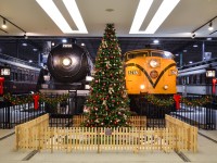 <b>Merry Christmas and happy holidays!</b> CP 2850 (a 4-6-4 Royal Hudson built by MLW in 1938) and CN 6765 (an FPA4 built by MLW in 1958) can be seen on either side of Exporail's Christmas tree and model train exhibit at the entrance to the main hall. For more train photos, check out http://www.flickr.com/photos/mtlwestrailfan/