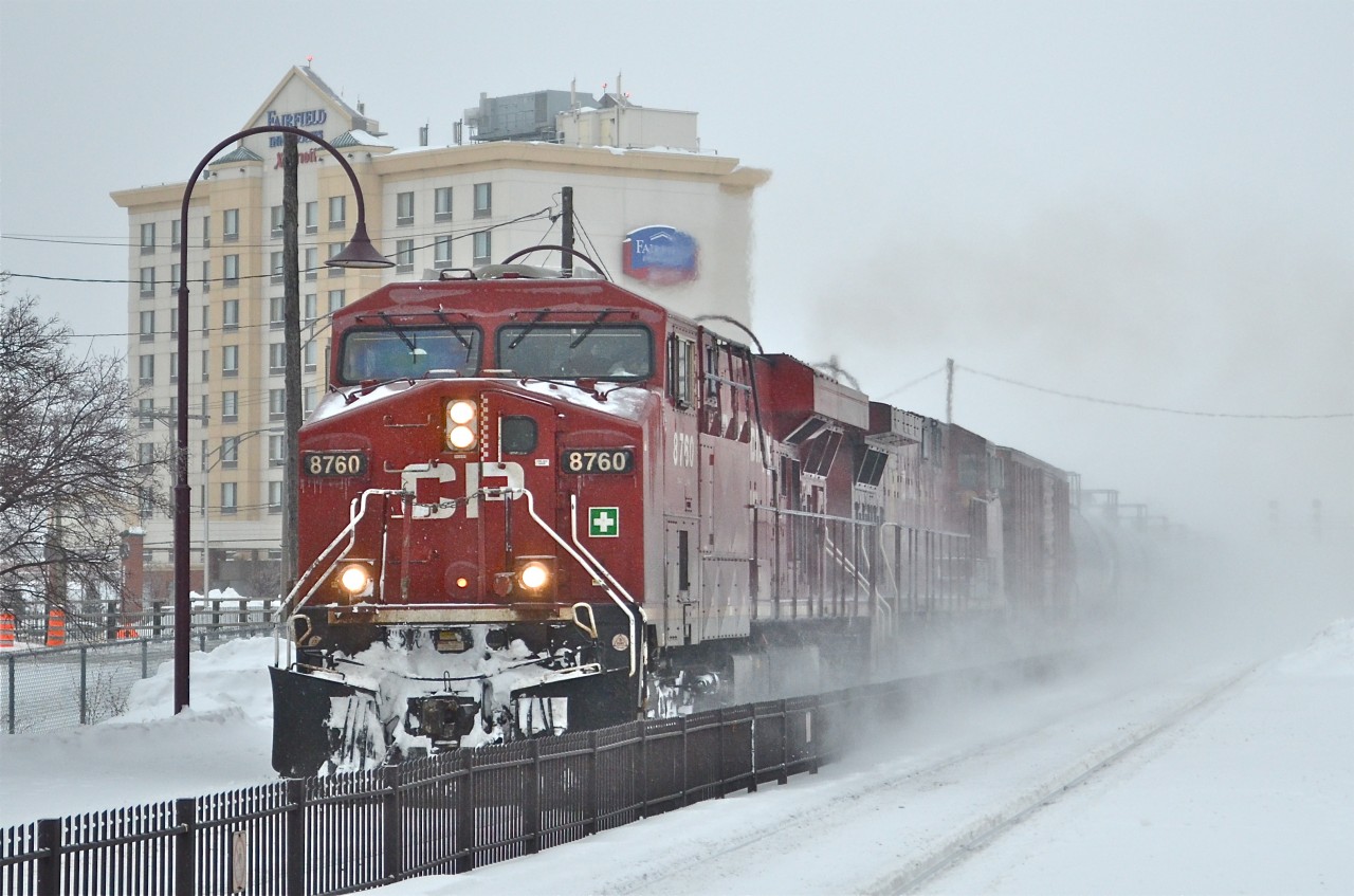 CP 8760 & CP 9755 pass west through the AMT Dorval station with CP 609. For more train photos, check out http://www.flickr.com/photos/mtlwestrailfan/