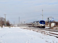 It's a cold New Years Eve Morning, and the Amtrak Maple Leaf runs the route back from Toronto for the last time in 2013. It's heading state side to eventually end up in New York City.  This is also the first shot taken with my new Nikon7000.