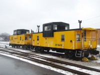 ETR 1610 & 1600, ETR's cabooses sit on the caboose track at ETR's headquarters awaiting their fate. 1610 is being shipped off by CN to Waterloo and I think 1600 is being scrapped. It will be cool when they go out on CN.