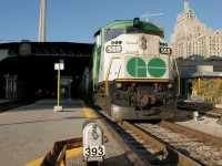 Working the assistant-conductor position on this train also bringing the camera to work, GO 916 with a double set F59 sits outside the train shed on track number 3 awaiting to depart eastwards on time to Oshawa.