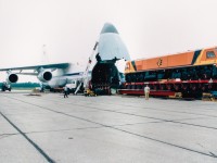 In June 1994, the first JT42HCW for Irish Rail was sent to Dublin by air after its construction at London's GMD plant. This was to allow clearance tests and training before the main order was delivered. The engine was named Abhainn na Sionnainne (River Shannon in english) The airplane is an Antonov An-124. Photo was taken by Glen Fisher, my father-in-law.