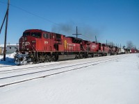 CP 9154, CP 9568, CP 9605 & CP 9826 head west through Dorval in the winter of 2008 with a very short train. For more train photos, check out http://www.flickr.com/photos/mtlwestrailfan/ 