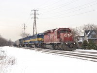 CP #642 heads east by Avenue Rd with CP 6047-ICE 6427-DME 6051-CSXT 533.