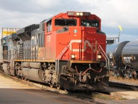 Eastbound Intermodal passing through Brantford station.