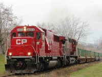  Having delivered my daughter to the Western University open day I managed to do some rail photography. I met this eastbound intermodal at the Wilson Street crossing to the west of CP London yard.

