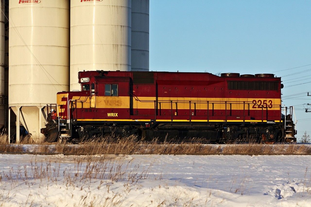 WRIX 2253 in colours most of you will recognize heads to CN to lift the empties to spot in the Koch Fertilizer Plant. Shes the hidden gem of locomotives in Manitoba what a beauty. This GP30 must be used to the cold winters having worked most of her career in the upper midwest on CNW, Fox Valley Railroad, WC and CN.