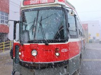 This shot was taken at the TTC's Harvey Shop open house day. Luckily the snow rolled in a few times during the day and this is one of the shots I captured.