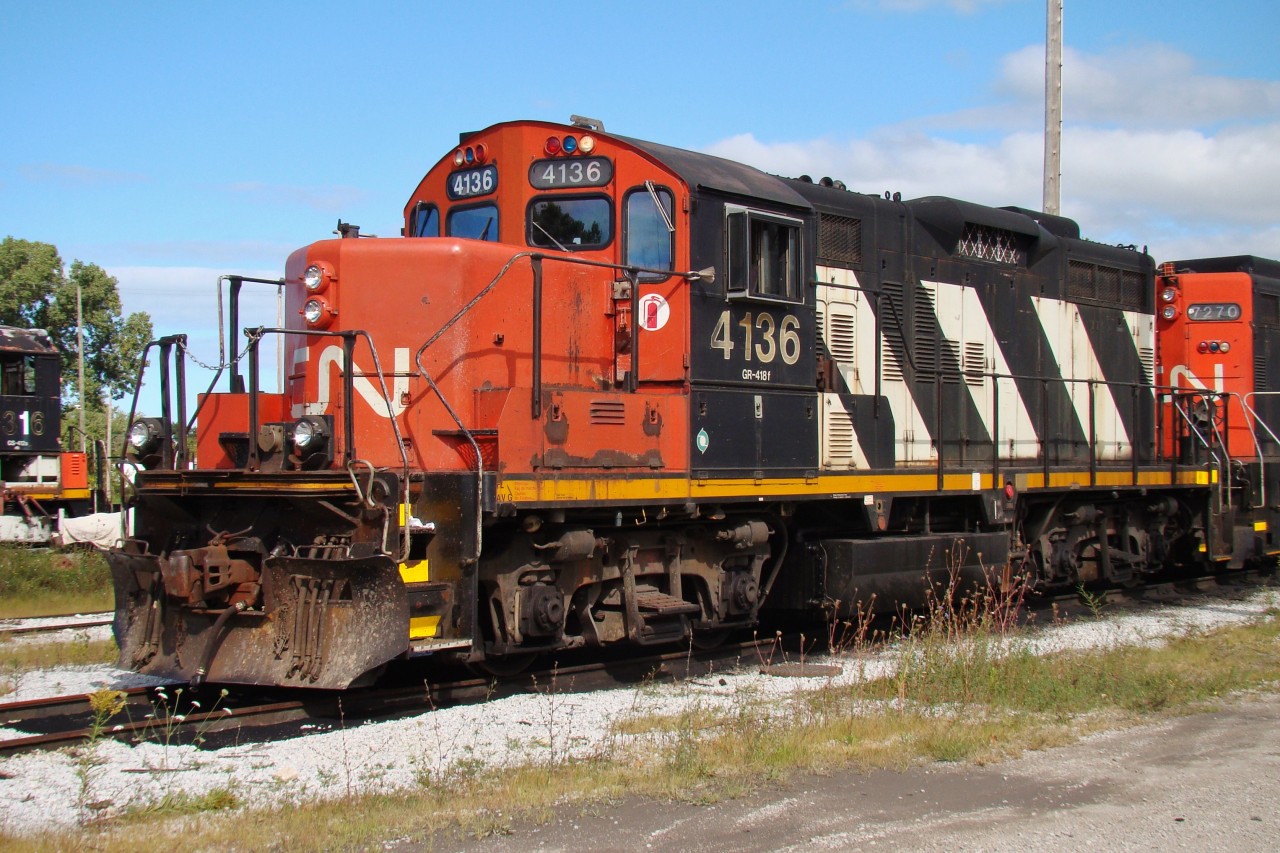 Soaking up the sun near the roundhouse.