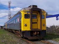 VIA Rail's northbound Malahat consisting of RDC-1 6135 and RDC-2m 6148 taken during the station stop at Nanaimo.