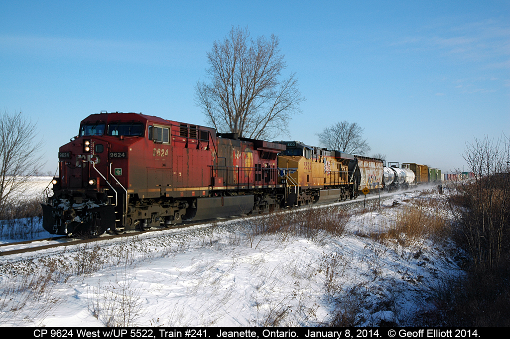 Again, a 'slightly' different angle from Jay's shot of CP 241 on January 8, 2014.