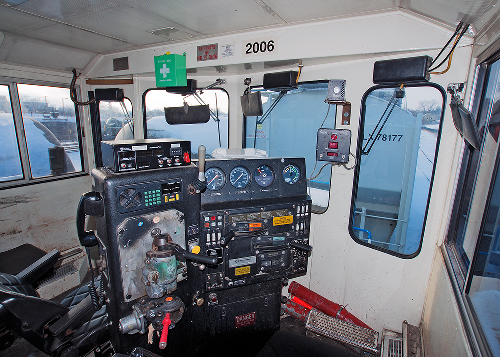 There's not much room in these cabs ! Photo taken on railway property by a CN employee.