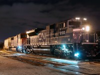 396 with CN 8100 (ex-EMDX 1206) - CN 5662 pumping air after finishing it's 27 car set-off at Brantford