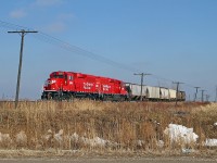 Work completed to the east, CP 2263 and 2260 return to Windsor with T29, the Chatham wayfreight at mile 79.1 on the CP's Windsor Sub.