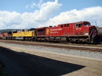 CP AC4400CW 8512, UP SD9043MAC 8271 and CP AC4400CW 8601 parked at the east end of Cranbrook Yard.
