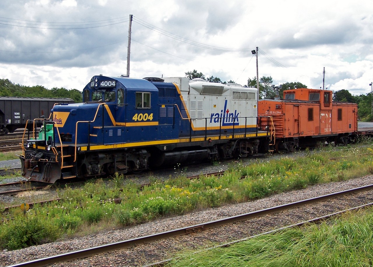 Rebuilt former Southern Pacific GP9 parked at Stellarton Yard.