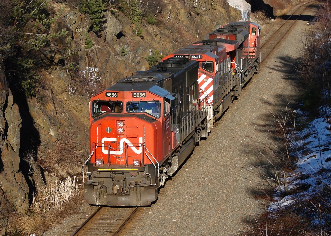 Power for CN 121 transits from Fairview to Halifax Ocean Terminal Yard.