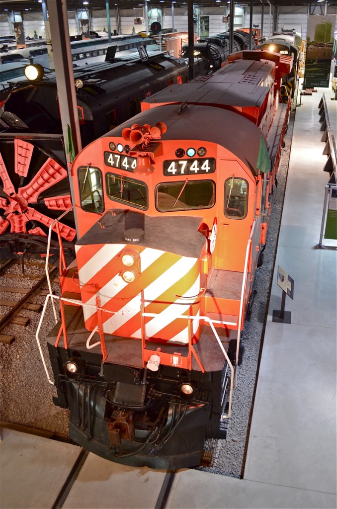 King of the MLW's CP 4744 was the only M640 ever produced and the most powerful diesel ever produced by MLW thanks to its 18 Cylinder 251F engine which produced 4,000 horsepower. It was converted from C-C to A1A-A1A trucks during the 1980s when it became an AC test bed with technology from ABB, thus becoming an important precedent to the current dominance of AC traction motors on North American freight diesels. For more train photos, check out http://www.flickr.com/photos/mtlwestrailfan/