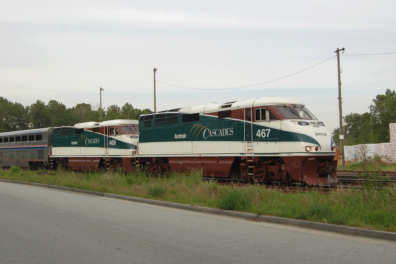Amtrak F59PHI double-header and Superliners on Amtrak Cascades 517 heading down to Seattle, WA then down to Portland, OR.