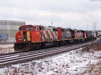 CN 541 a counterpart to 570 with a small load likely for the Oshawa Yard march 2012.