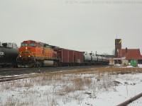BNSF 4794 leads empty crude oil train U711 through Brantford.  Foreign power is becoming quite common on these trains and having a solo BNSF GE was pretty awesome!