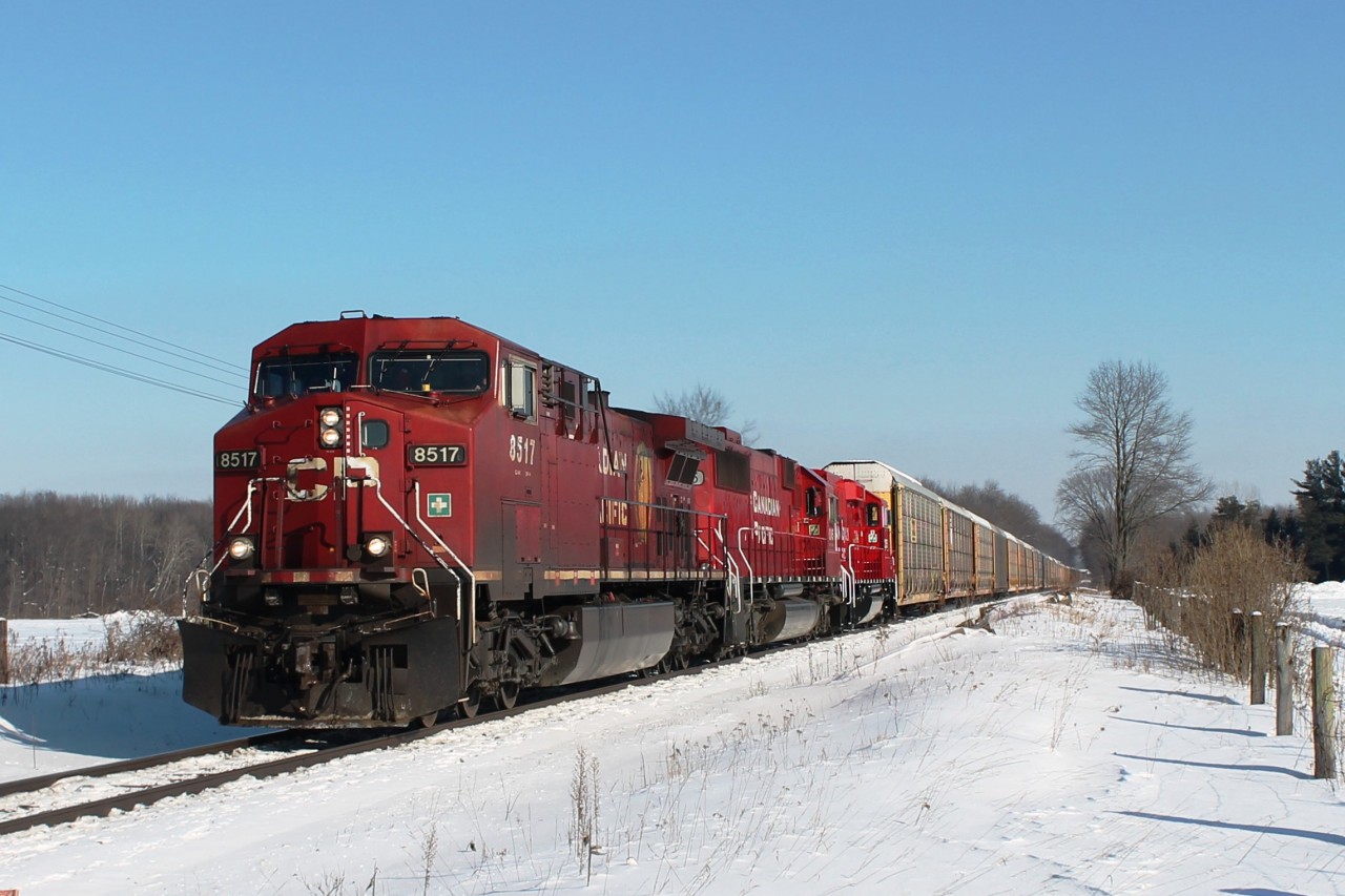 12:55 Westbound Autoracks and Intermodal hauled by CP8517,6245 and 2255. At the start of the day I had not seen a class 22XX loco by 1pm I had seen 7!!!
