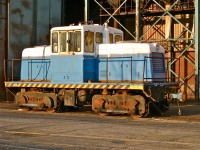 This unnumbered critter sat at the abandoned Dominion Bridge plant in Lachine for many years, I am fairly certain it has been scrapped since. I'm not even completely certain of the engine, but based on internet research and old Canadian Trackside Guide's I believe it is a GE 80 tonner (serial # 31194) which was built for the National Harbours Board and was later sold to Sidbec Dosco for use in their plants in Contrecoeur and then Montreal. For more train photos, click <a href=http://www.flickr.com/photos/mtlwestrailfan/>here.</a>