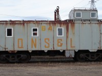 Who knows what kinds of ghosts and goblins are lurking inside this classic steel caboose that was captured on Halloween at the QNS&L car and locomotive facility in Sept-Iles.  The thermo pane windows and dual stoves will certainly help keep this van warm inside during the harsh winter months that are just around the corner.