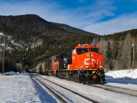 Brand new CN ES44AC 2862 leads an empty potash train B75851 17 through Yellowhead on CN's Albreda Sub.