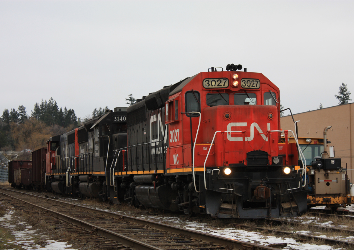 WC 3027, along with IC 3140 & CN 9551, sit at CN's Vernon Office before their journey toward Kamloops.

More photos at http://www.flickr.com/photos/okanaganrailfan