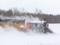 OSRs plow attacks drifts as it leaves Ingersoll for St Thomas.
