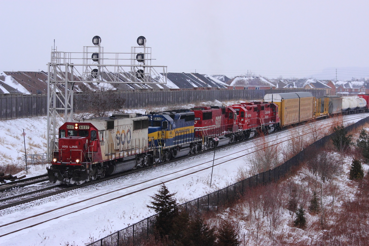 The Galt was not about to die soon as CP 242 was expected to arrive any minute. In this photo we see CP 242 departing Milton East after waiting for an Eastbound train with an ICE unit to pass.
