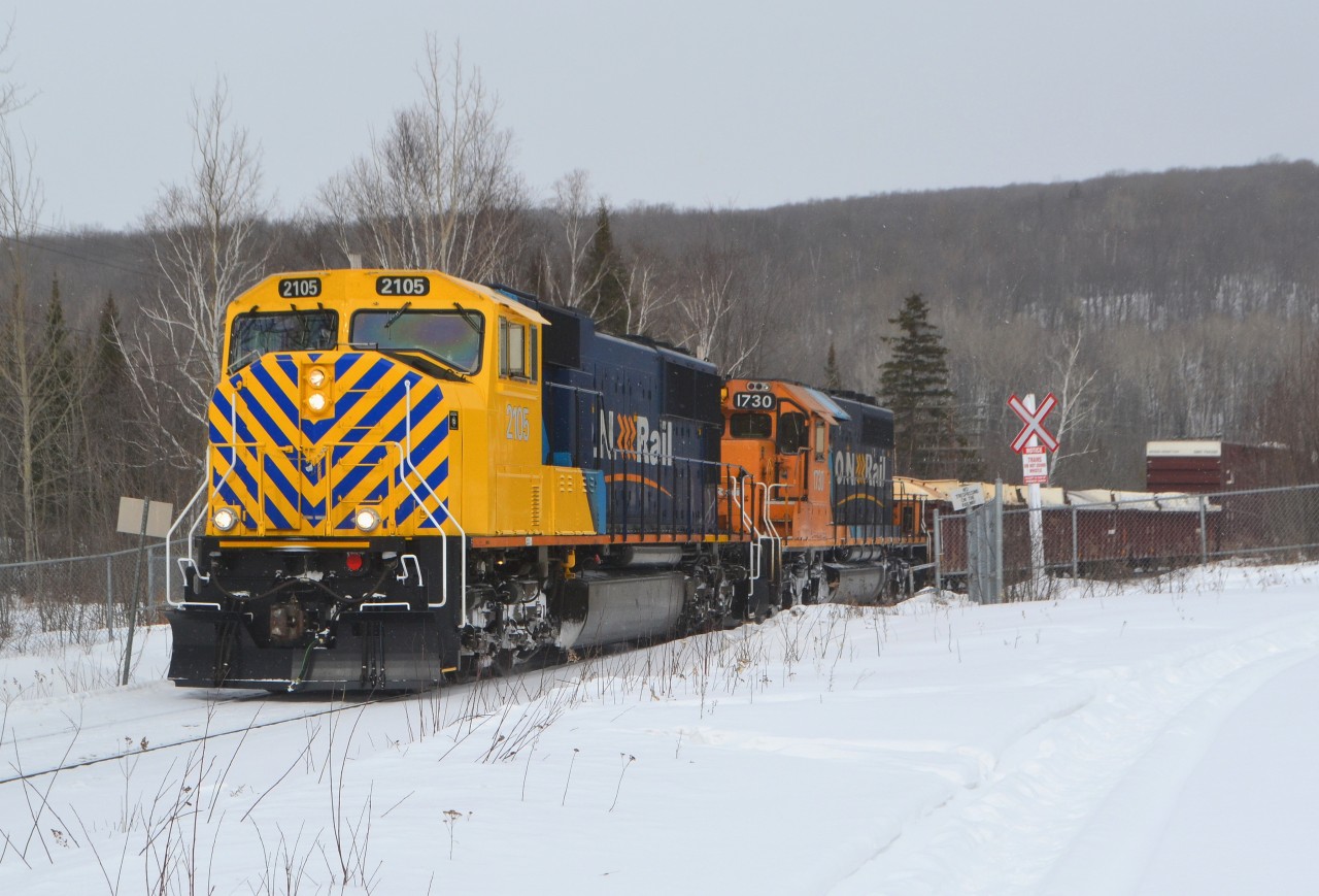 Train Time! Southbound 214 wraps around the corner into the cautionary limits at North Bay as they complete their journey from Englehart February 18th.