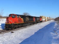 CN's Q111 heads for Firdale and points west on a cold afternoon.