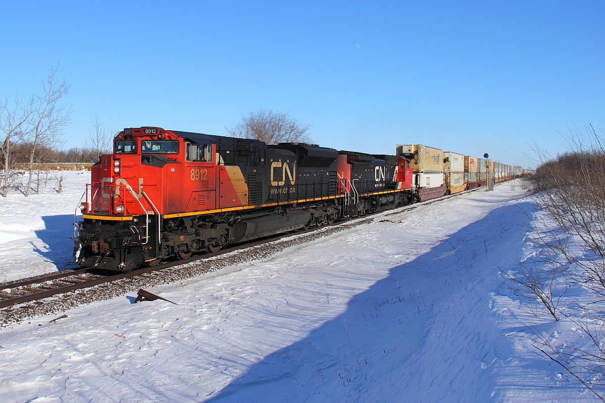 CN's Q111 heads for Firdale and points west on a cold afternoon.