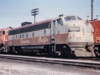This is one of the last CP units I happened across in the old tuscan and grey paint scheme. I believe at this time there were only about 20 or so still in this scheme across the system. Should there have been the Beaver emblem on the nose?