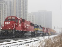 Its not no pair of SOO SD60's but this will do, a pair of ex SOO and ICE will do. CP 6223, ICE 6415 & CP 6240 the overhauled SD60's do look sharp especially in fresh snow.