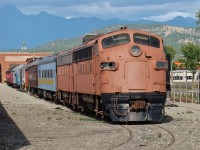 Former VIA FP9 6557 and F9B 6651 stored at The Canadian Museum of Rail Travel in Cranbrook.