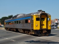 In support of E&N Days, VIA Rail and SRY provided round trip passenger service between the host municipalities of Victoria and Langford. The 11:00 train crosses Goldstream Ave shortly after departing the station in Langford.