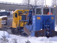 Big Blue Returns! Work Plow ON 1733 heads north on the Temagami Subdivision spreading the Right of way along the entire ONR network. 