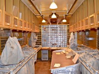 Here is the inside of a CP mail-express car built in their own Angus shops in Montreal in 1940. It is now preserved at Exporail. For more train photos, click <a href=http://www.flickr.com/photos/mtlwestrailfan/>here.</a>